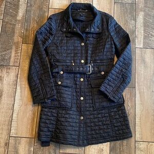 Laundry By Shelli Segal Black Belted Quilted Puffer Coat